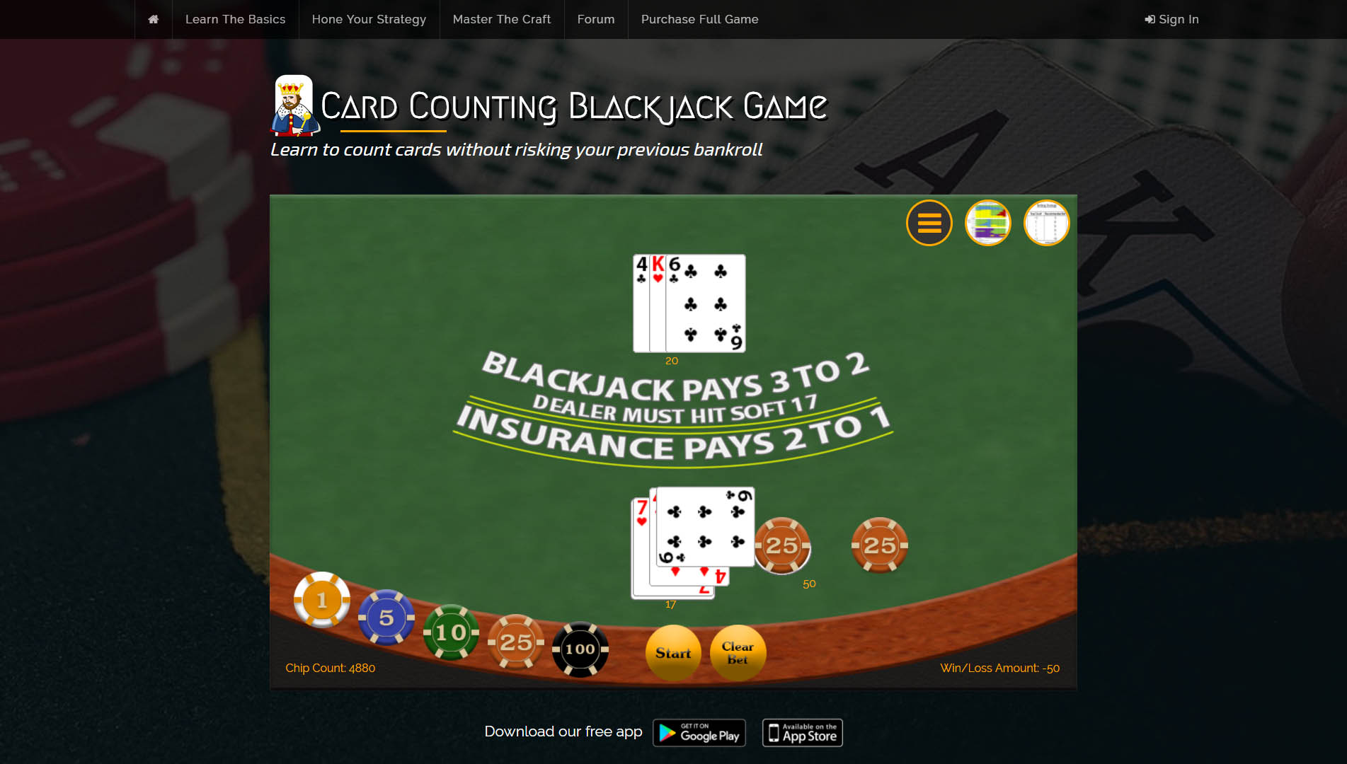Counting cards in Blackjack is not as hard as you think. It's like learning a musical instrument: anyone can do it, but only a select few actually put in the time to get good at it. This site was created to teach you everything you need to know to gain an edge over the casino and actually win money in the long run. This website will help you perfect your skills, without you having to risk your precious bankroll.